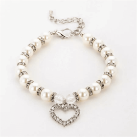 Heart and Pearl Necklace- White