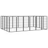 20-Panel Dog Kennel Black 19.7"x39.4" Powder-coated Steel
