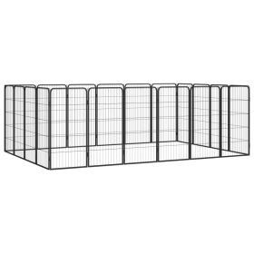 20-Panel Dog Kennel Black 19.7"x39.4" Powder-coated Steel