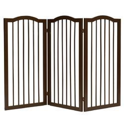 3-Panel Wooden Freestanding Pet Gate w/ Arched Top - PS7334