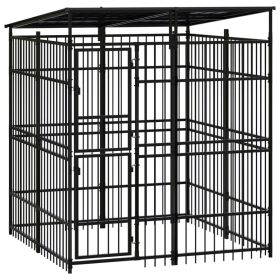 Outdoor Dog Kennel with Roof Steel 39.7 ft��