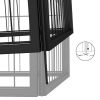 22-Panel Dog Kennel Black 19.7"x39.4" Powder-coated Steel