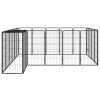 22-Panel Dog Kennel Black 19.7"x39.4" Powder-coated Steel