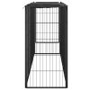 10-Panel Dog Kennel Black 19.7"x39.4" Powder-coated Steel