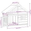 Dog House Brown 37.8"x23.8"x34.3" Solid Wood Pine