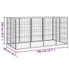 12-Panel Dog Kennel Black 19.7"x39.4" Powder-coated Steel