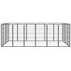 20-Panel Dog Kennel Black 19.7"x39.4" Powder-coated Steel