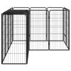 14-Panel Dog Kennel Black 19.7"x39.4" Powder-coated Steel