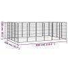 20-Panel Dog Kennel Black 19.7"x39.4" Powder-coated Steel