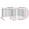 18-Panel Dog Kennel Black 19.7"x39.4" Powder-coated Steel