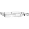 20-Panel Dog Kennel Black 39.4"x19.7" Powder-coated Steel