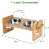 Bamboo Double Raised Bowls with 4 Adjustable Heights