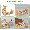 Bamboo Double Raised Bowls with 4 Adjustable Heights