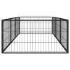 8-Panel Dog Kennel Black 39.4"x19.7" Powder-coated Steel