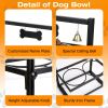 Adjustable Height Stainless Steel Elevated Double Dog Bowls for Pets
