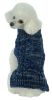 Classic True Blue Heavy Cable Knitted Ribbed Fashion Dog Sweater - Medium