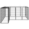 18-Panel Dog Kennel Black 19.7"x39.4" Powder-coated Steel