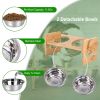 Bamboo Double Raised Bowls with 4 Adjustable Heights