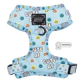 Sassy Woof Brand - Adjustable Harness - Many options! (Color: Cute AF, size: small)