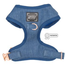 Sassy Woof Brand - Adjustable Harness - Many options! (Color: Denim, size: XLarge)