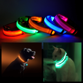 LED PET Safety Halo Style Collar (Color: Orange, size: XL)