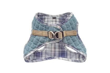 Step-In Denim Harness (Color: Denim & Blue Plaid, size: XS)