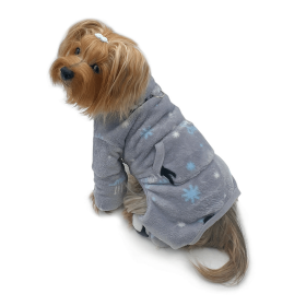 Ultra Thick Plush Penguins Turtleneck Pajamas (Color: Gray, size: m)