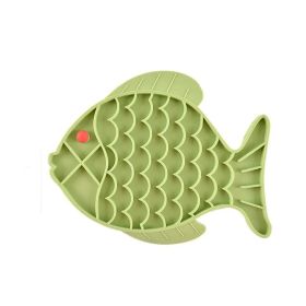 Silicone Lick Mat For Pet Dogs  - Slow Food Plate (Color: Green)