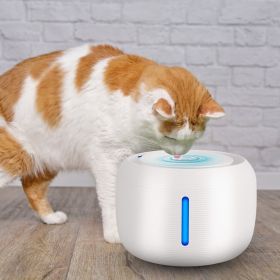 2.5L Smart Pet Drinking Fountain with LED Light (Color: White)